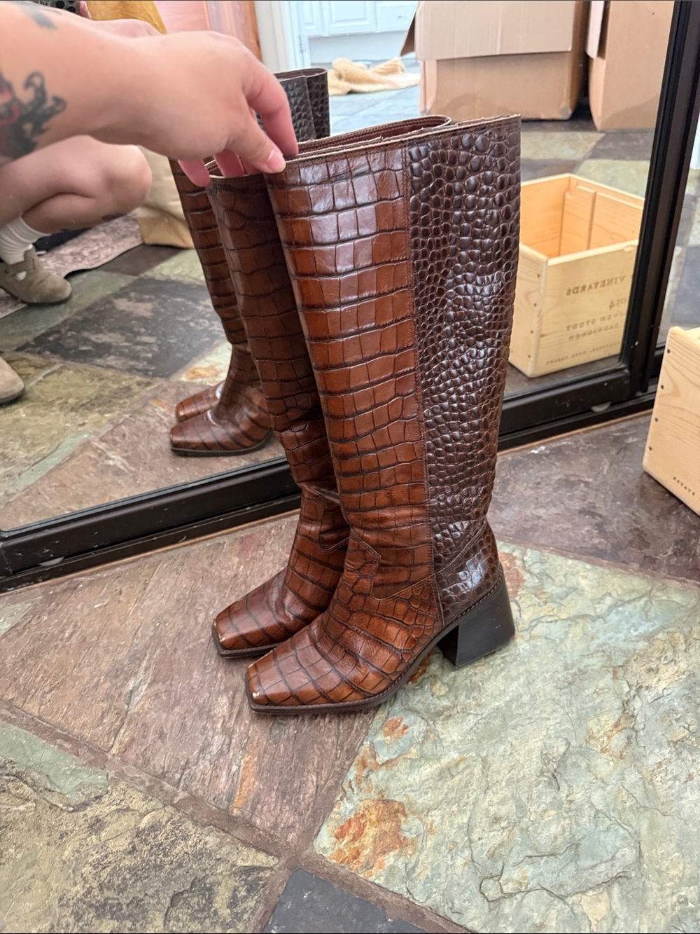 Vince Camuto Brown Knee Boots - Women's 9